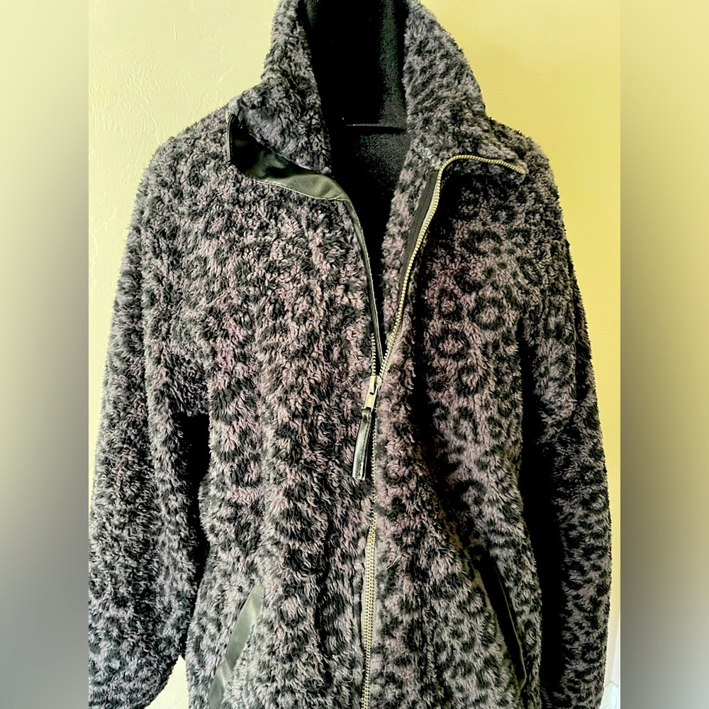 Faux Sherpa Leopard Print Jacket